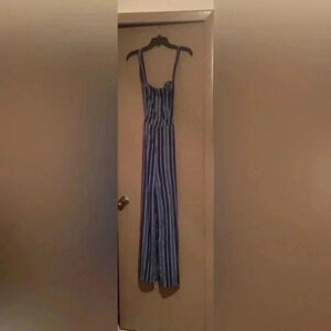 Long Striped Backless Jumpsuit​